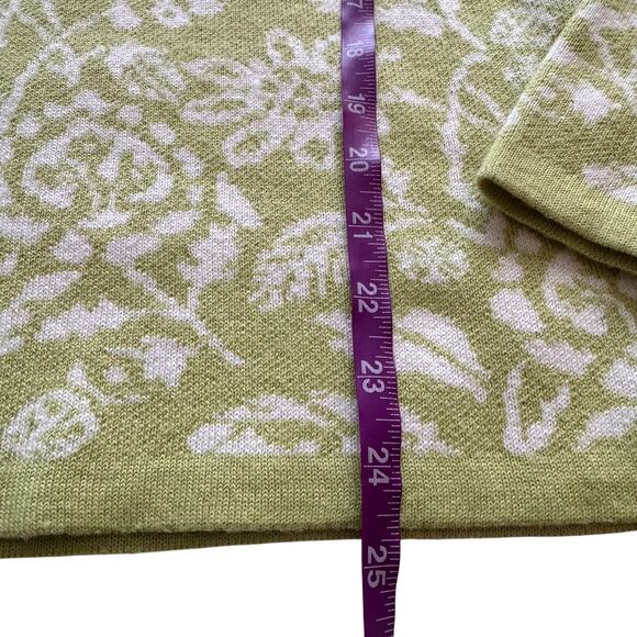Meister Wool Blend Floral Sweater Women's Sz Medium Large Green All over Print - Picture 8 of 13